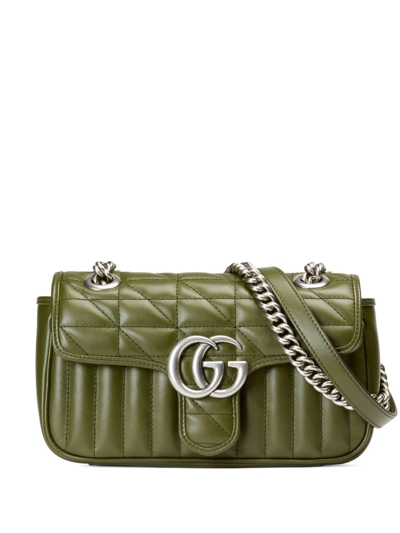 Gucci Mini Gg Marmont Shoulder Bag In Green