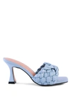 London Rag Celie Woven Strap Mid Heel Sandals In Blue