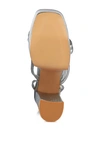 London Rag Beam Tips Strappy Platform Chunky High Heels Sandals In Silver