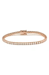 Suzy Levian Cubic Zirconia Sterling Silver 7 Inch Tennis Bracelet In Rose
