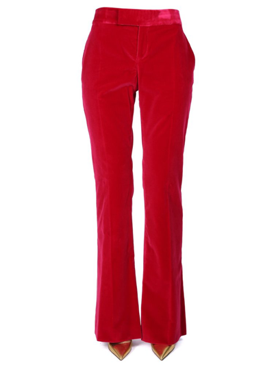 Tom Ford Velvet Flared-leg Suit Trousers In Dp Raspberry