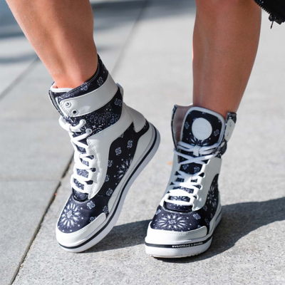 Pre-owned Missy Rockz Bandana Rockz High Top'z Black/white