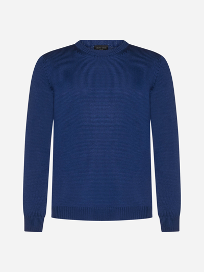Roberto Collina Virgin Wool Sweater In Bluette