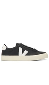 Veja Campo Black And White Low Top Sneakers In Vegan Leather Man In Black & White