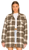 Isabel Marant Étoile Harveli Wool-blend Plaid Shirt Jacket In Ecru