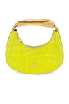 Fwrd Renew Tom Ford Bianca Mini Hobo Bag In Acid Yellow Croc