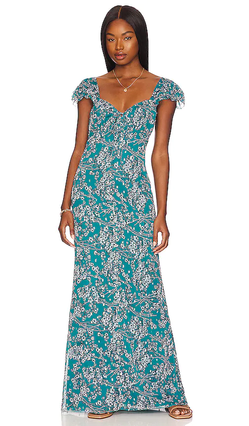 House Of Harlow 1960 X Revolve Viana Maxi Dress In Teal Floral Multi |  ModeSens