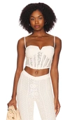 L'academie Maxime Corset Top In Pearl Grey