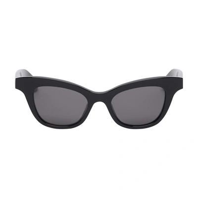 Alexander Mcqueen Am0381s Signature Acetate Sunglasses In Black Black Smoke
