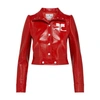 Courrèges Logo Patch Vinyl Jacket In Heritage Red