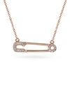 Bling Jewelry Support Refugees Safety Pin Cz Pendant Necklace In Pink