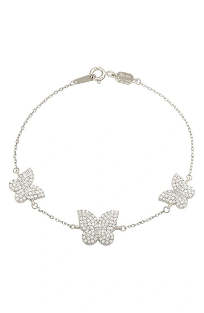 Suzy Levian Cubic Zirconia Butterfly Bracelet In White