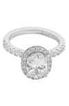Suzy Levian Sterling Silver Oval Cubic Zirconia Ring In White