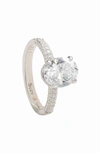 Suzy Levian Sterling Silver Cubic Zirconia Oval Ring In White