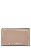 Marc Jacobs Topstitched Compact Zip Wallet In Peach Whip