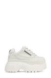 Naked Wolfe Sprinter Mega Platform Sneaker In White Leather