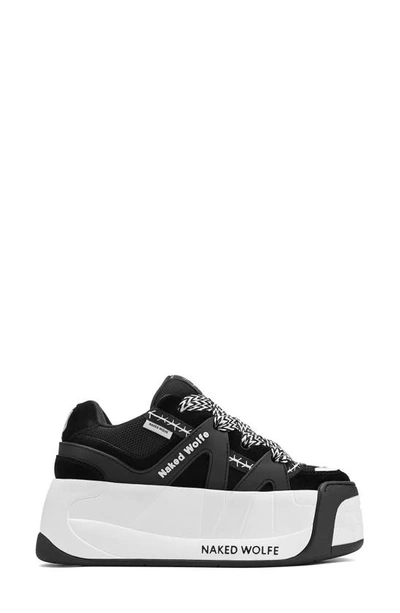 Naked Wolfe Slider Low-top Platform Skate Trainers In Black