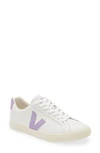 Veja + Net Sustain Esplar Suede-trimmed Leather Sneakers In Wht/lave