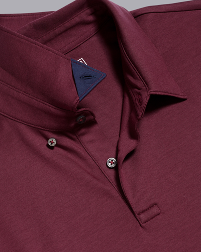 Charles Tyrwhitt Smart Jersey Cotton Polo In Red