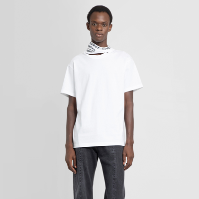 Y/project Asymmetric Logo-neck T-shirt In White