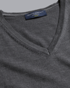 Charles Tyrwhitt Merino V-neck Wool Sweater In Grey