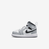 Jordan Babies' 1 Mid Infant/toddler Shoes In Light Smoke Grey,anthracite,white