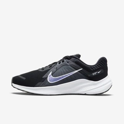 Nike Women's Quest 5 Road Running Shoes In Black/white/iron Grey/dk Smoke Grey