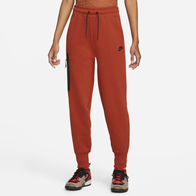 Nike Women's  Sportswear Tech Fleece Pants In Cinnabar/ Black