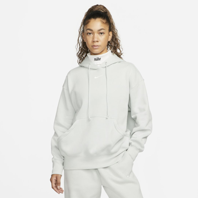 Nike Sportswear Phoenix Fleece Women's Oversized Pullover Hoodie In Light Silver,sail