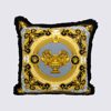 VERSACE GREY AND GOLD-TONE COTTON PILLOW