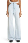 Maison Margiela Cut-out Wide Leg Jeans In Denim