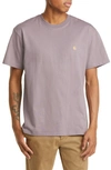 Carhartt Chase Logo-embroidered Cotton-jersey T-shirt In Purple