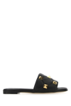 Valentino Slippers Roman Stud In Nappa Nera Donna