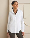Chico's No-iron Fitted Stretch Shirt In White