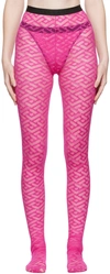 VERSACE PINK MONOGRAM TIGHTS