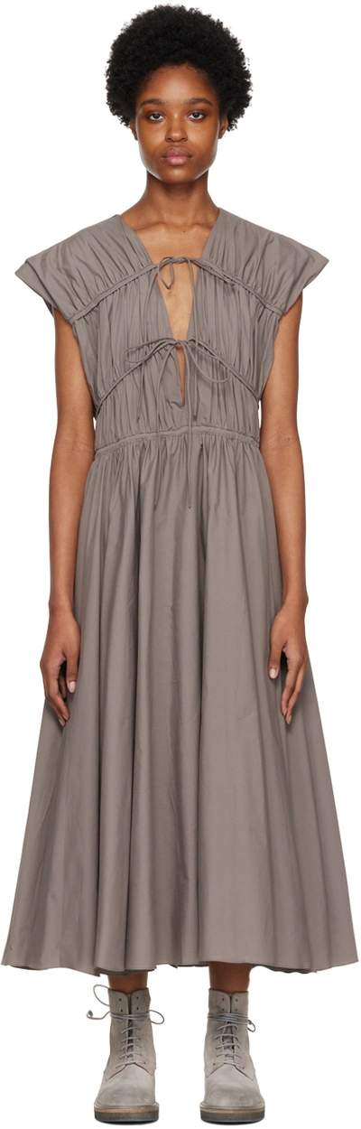 Tove Clara Sleeveless Organic Cotton-poplin Mini Dress In Khaki 