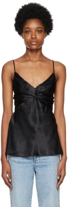 Tove Naomi Twist-front Silk-satin Camisole In Black