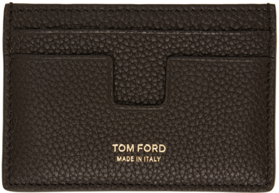 Tom Ford Brown T Line Classic Card Holder