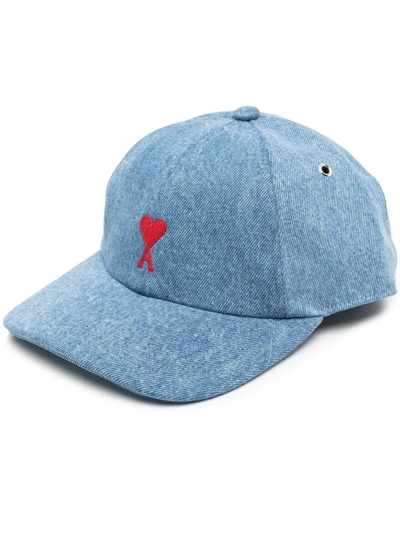 Ami Alexandre Mattiussi Ami Logo Embroidered Baseball Cap In Blue