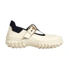 Marni Buckled T-bar Leather Sneakers In Silk White Silk White