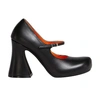 Marni Mary Jane Shoes In Leather With Strap In Black