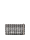 Amina Muaddi Superamini Paloma Crystal-embellished Satin Clutch In Neutrals