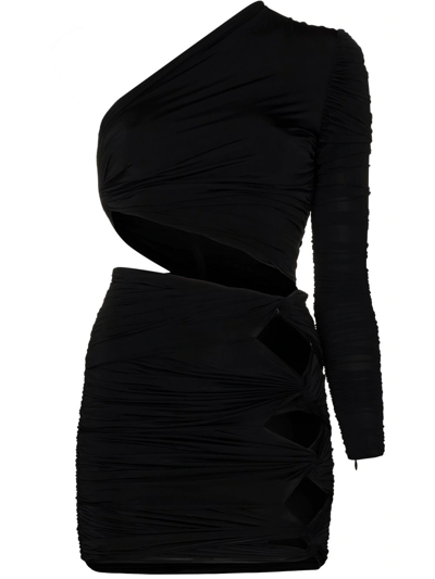 Alex Perry Black Keats Asymmetric Mini Dress