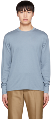 TOM FORD BLUE EMBROIDERED LONG SLEEVE T-SHIRT