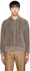 TOM FORD BROWN ZIP HOODIE