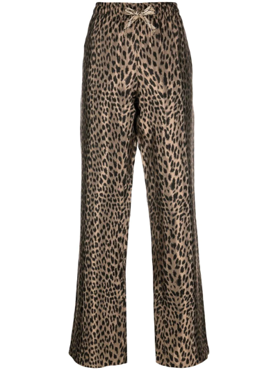 Zadig & Voltaire Leopard-print Trousers In Braun