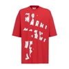 Marni Printed Oversized Logo T-shirt In Crimson