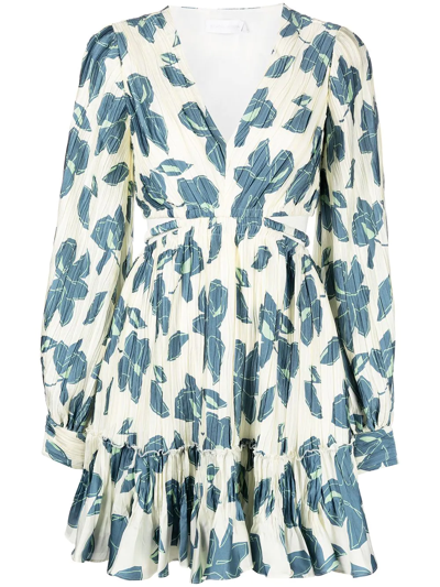 Jonathan Simkhai Londyn Collage Floral Cut Out Mini Dress In Ivory Print In Multi