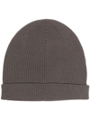 RICK OWENS RIBBED CASHMERE BEANIE