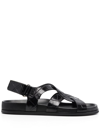 Totême Croco Caged Slingback Sandals In Black